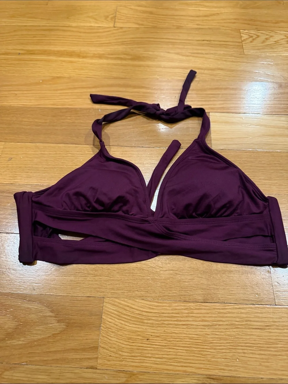 Kona sol burgundy bikini swim top size small.